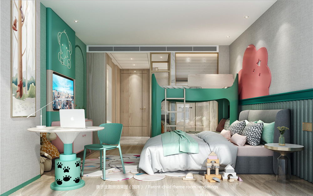 親子酒店裝修公司-駐馬店親子客房裝修設計效果圖