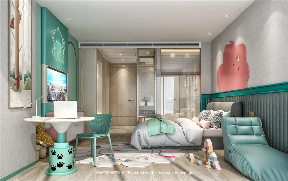 親子酒店裝修公司-駐馬店親子客房裝修設計效果圖