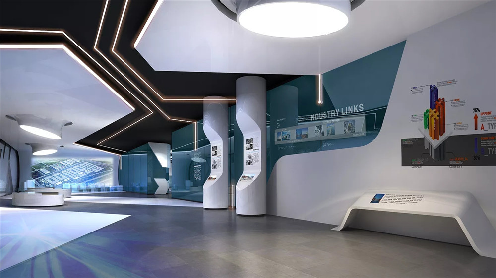 鄭州展廳設計公司-英利集團企業(yè)展廳設計效果圖