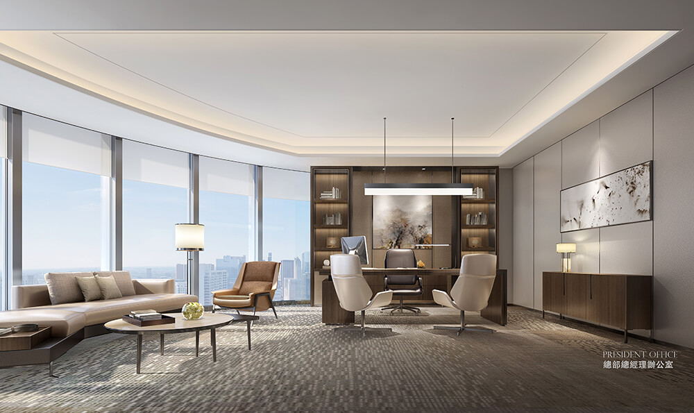 鄭州華潤置地公司辦公室裝修公司設計案例