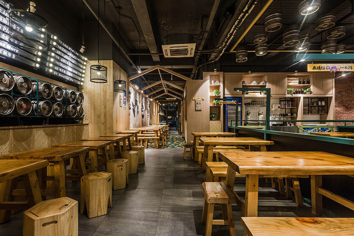 鄭州歡聚時光烤肉店裝修公司設計案例