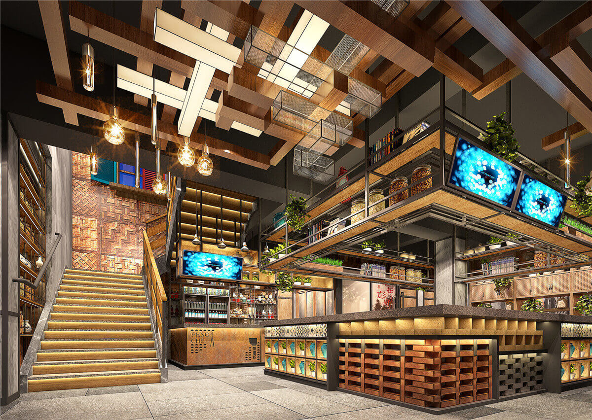 鄭州特色餐廳設(shè)計(jì)公司網(wǎng)上賣貨需要借鑒網(wǎng)紅小品牌(圖1) 2.2018.7.25鄭州彭廚店效果圖.jpg