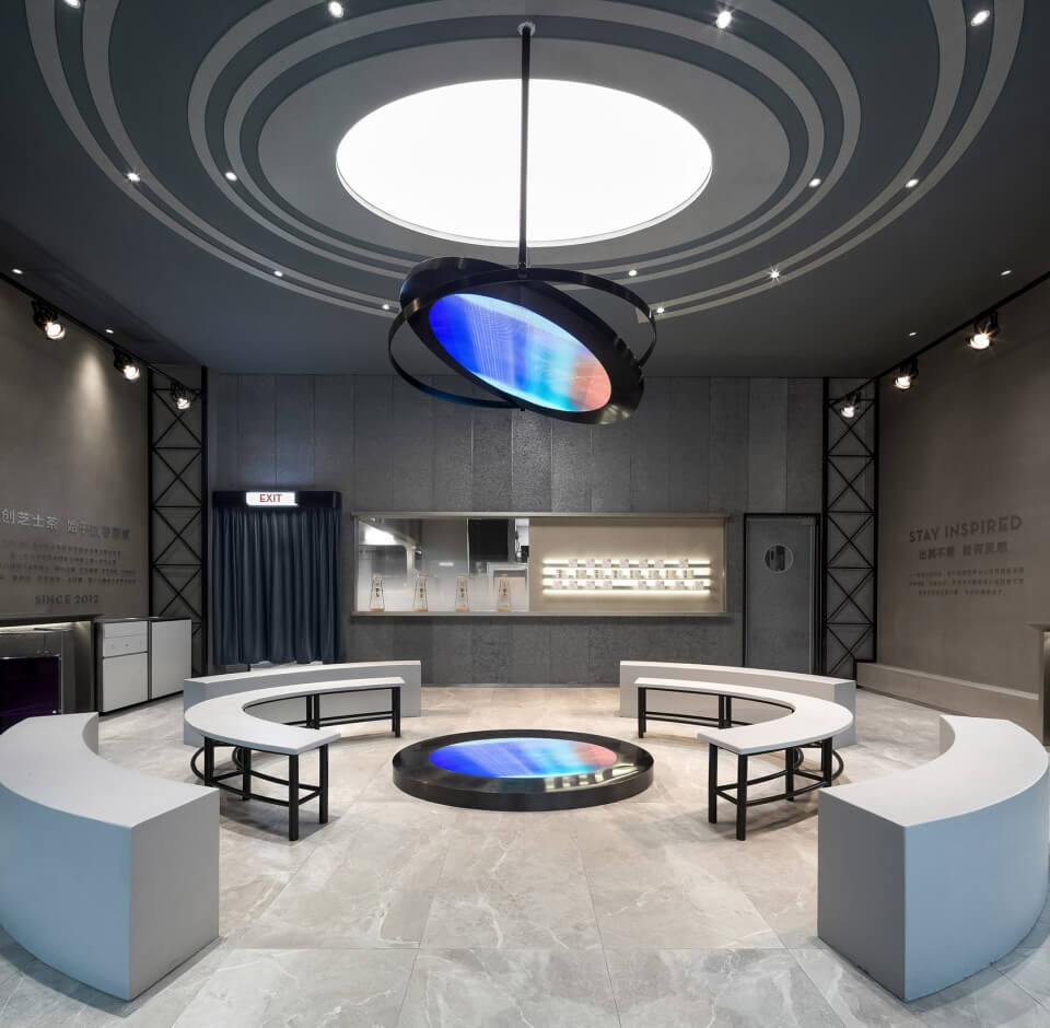 鄭州奶茶店裝修公司喜茶小劇場設計案例(圖5)