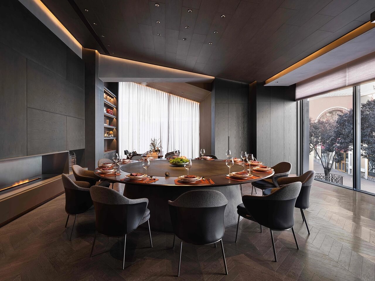 現(xiàn)代中西結(jié)合拾久烤鴨藍(lán)港店裝修案例分享(圖11) 11.jpg