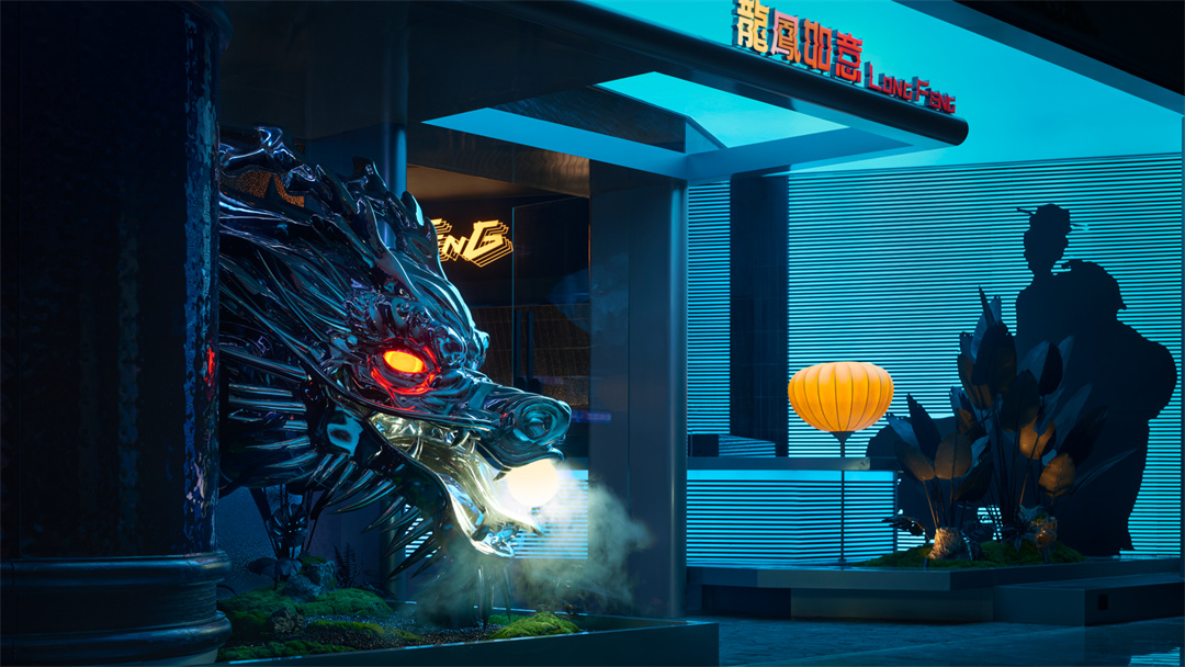 超酷國潮朋克風火鍋串串店裝修設計案例(圖2) 063601_62f432d11f5702222.jpg