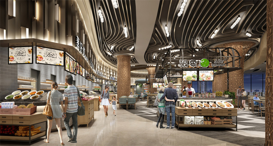 鄭州美食廣場設(shè)計公司食通天美食市集裝修案例(圖9) 鄭州美食廣場設(shè)計公司食通天美食市集裝修案例(圖9)