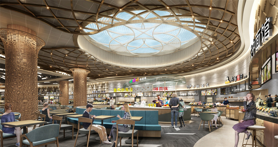 鄭州美食廣場設(shè)計公司食通天美食市集裝修案例(圖7) 鄭州美食廣場設(shè)計公司食通天美食市集裝修案例(圖7)
