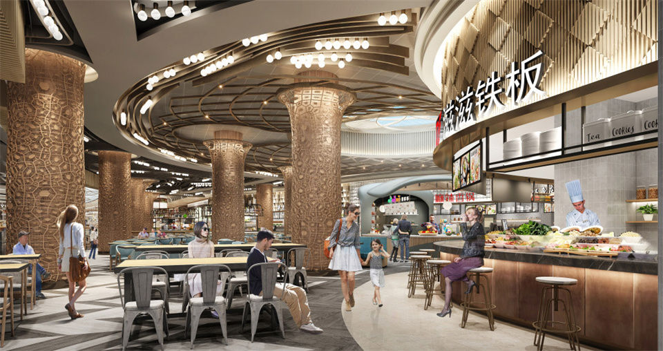 鄭州美食廣場設(shè)計公司食通天美食市集裝修案例(圖8) 鄭州美食廣場設(shè)計公司食通天美食市集裝修案例(圖8)