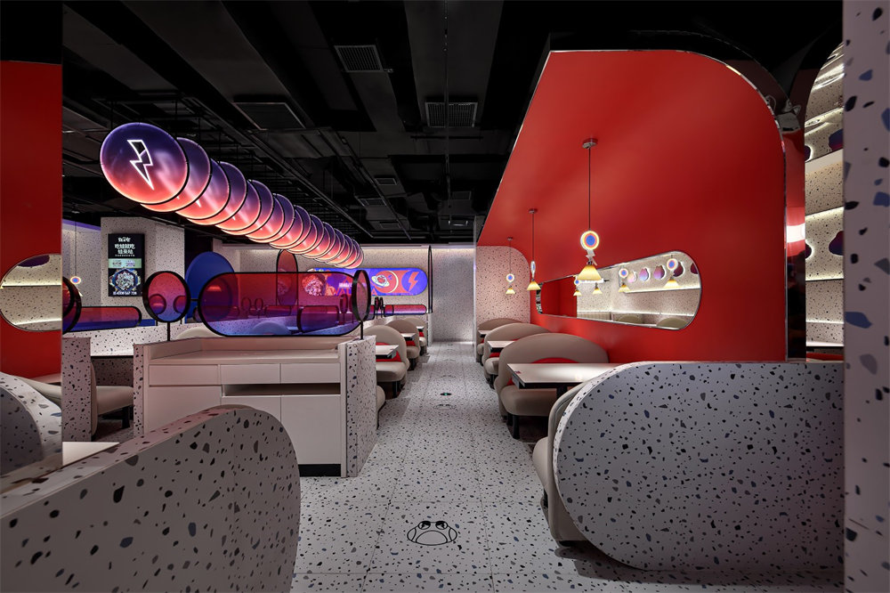 蛙來噠牛蛙特色主題餐廳裝修設(shè)計(jì)案例(圖4) 蛙來噠牛蛙特色主題餐廳裝修設(shè)計(jì)案例(圖4)