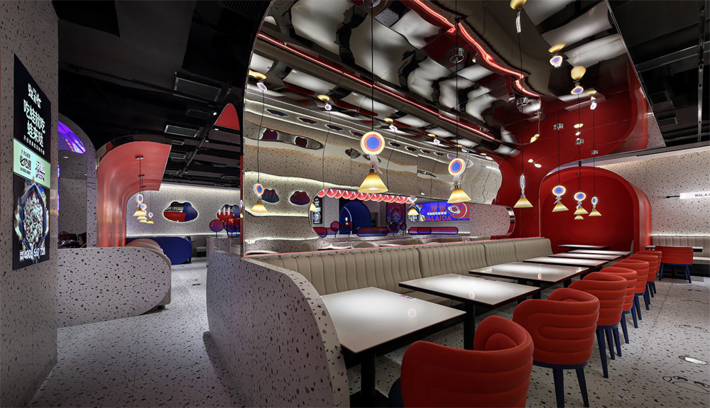 蛙來噠牛蛙特色主題餐廳裝修設(shè)計(jì)案例(圖7) 蛙來噠牛蛙特色主題餐廳裝修設(shè)計(jì)案例(圖7)