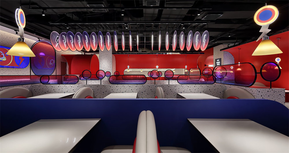 蛙來噠牛蛙特色主題餐廳裝修設(shè)計(jì)案例(圖8) 蛙來噠牛蛙特色主題餐廳裝修設(shè)計(jì)案例(圖8)