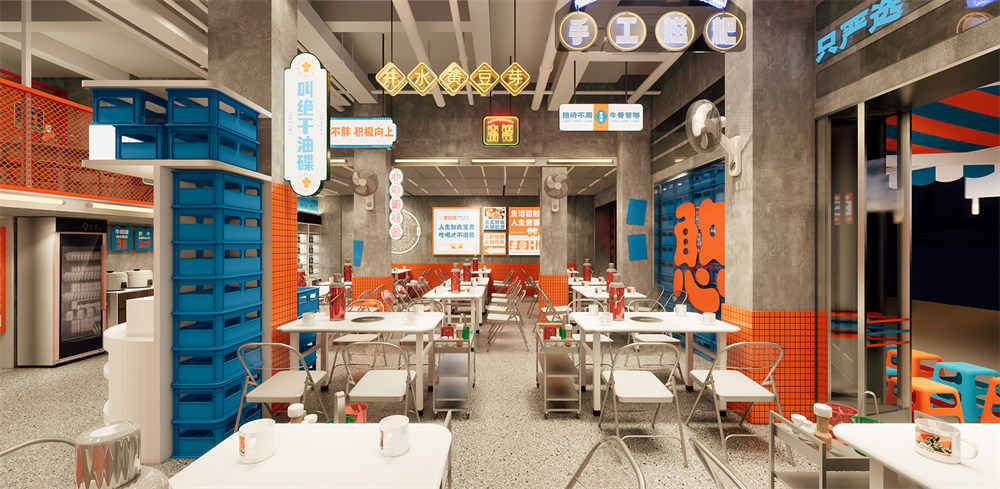 煙火氣市井風(fēng)現(xiàn)熬牛骨火鍋店裝修設(shè)計(jì)案例(圖6) 煙火氣市井風(fēng)現(xiàn)熬牛骨火鍋店裝修設(shè)計(jì)案例(圖6)