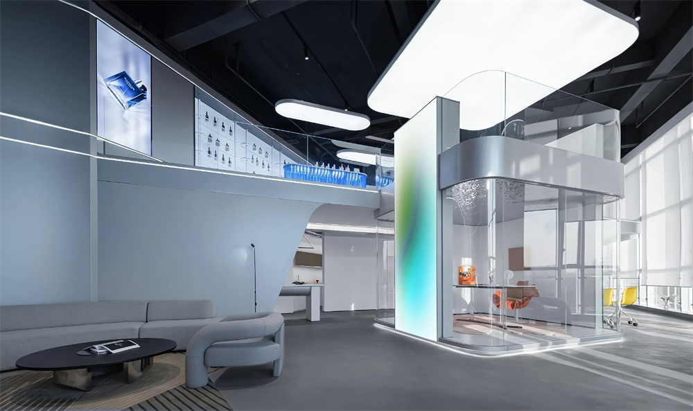 鄭州辦公室裝修推薦時(shí)尚網(wǎng)紅直播辦公設(shè)計(jì)案例(圖4) 鄭州辦公室裝修推薦時(shí)尚網(wǎng)紅直播辦公設(shè)計(jì)案例(圖4)