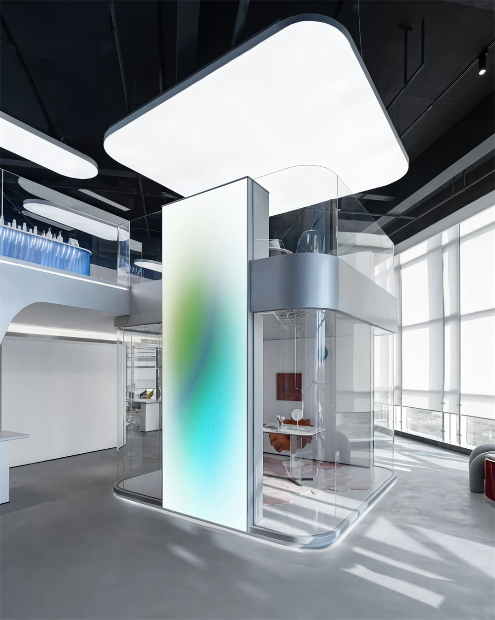 鄭州辦公室裝修推薦時(shí)尚網(wǎng)紅直播辦公設(shè)計(jì)案例(圖7) 鄭州辦公室裝修推薦時(shí)尚網(wǎng)紅直播辦公設(shè)計(jì)案例(圖7)