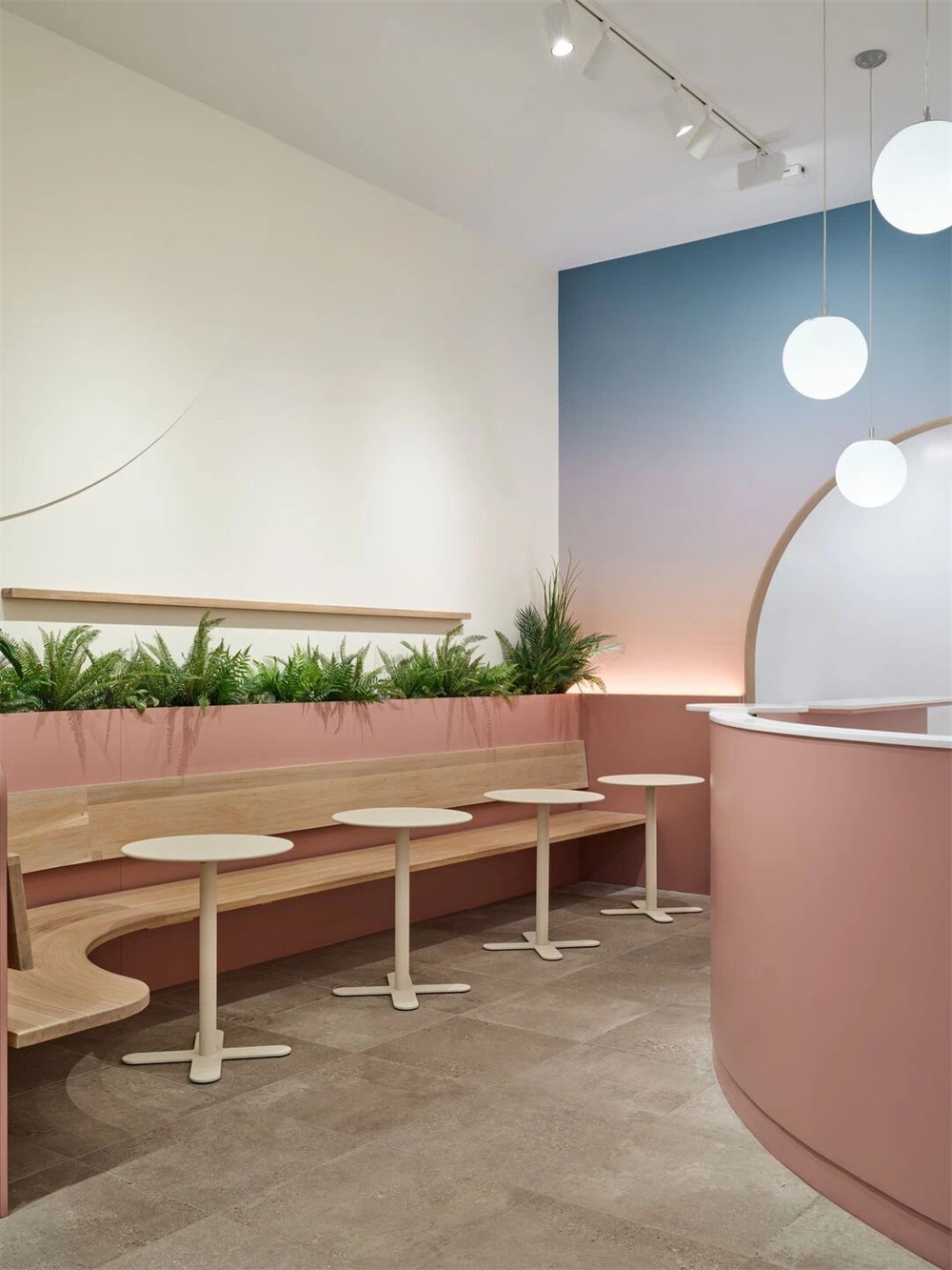 慵懶的日落 粉色小清新主題飲料咖啡館裝修設計(圖4) 慵懶的日落 粉色小清新主題飲料咖啡館裝修設計(圖4)