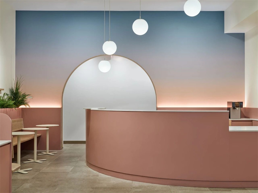 慵懶的日落 粉色小清新主題飲料咖啡館裝修設計(圖3) 慵懶的日落 粉色小清新主題飲料咖啡館裝修設計(圖3)