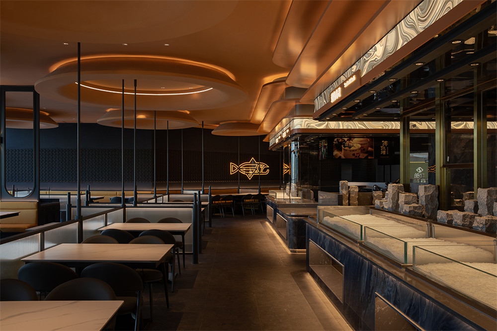 鄭州金博大推薦錢鼎會(huì)海鮮自助餐廳裝修設(shè)計(jì)方案(圖5) 鄭州金博大推薦錢鼎會(huì)海鮮自助餐廳裝修設(shè)計(jì)方案(圖5)