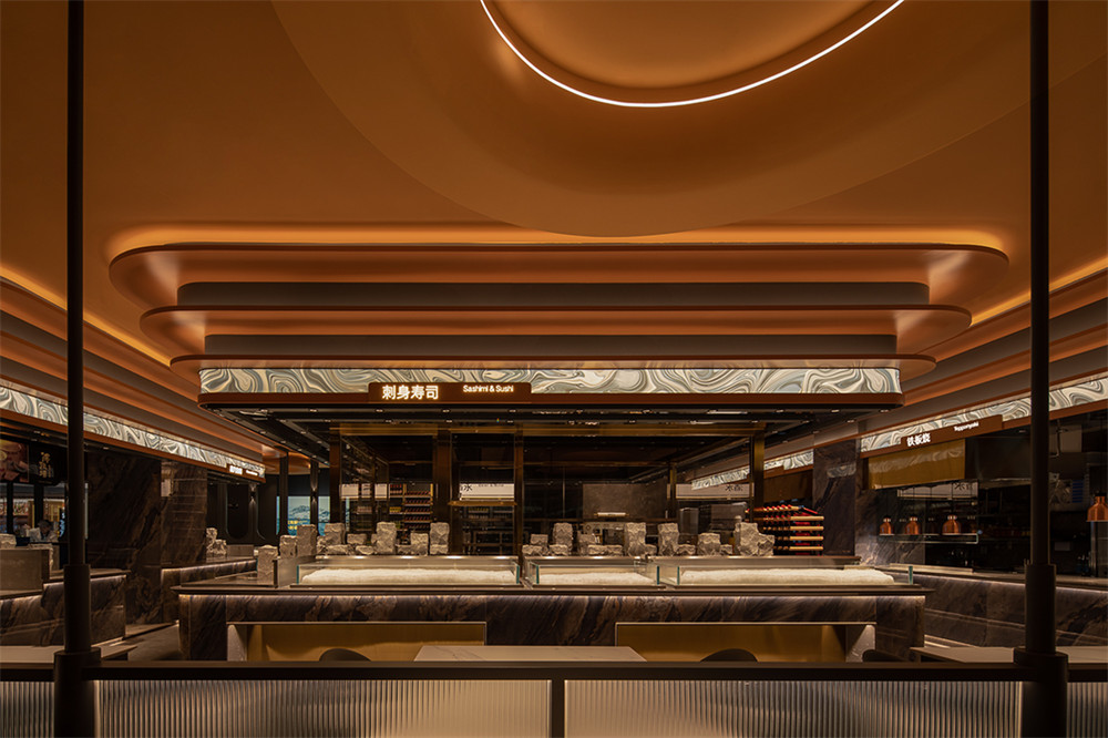 鄭州金博大推薦錢鼎會(huì)海鮮自助餐廳裝修設(shè)計(jì)方案(圖8) 鄭州金博大推薦錢鼎會(huì)海鮮自助餐廳裝修設(shè)計(jì)方案(圖8)